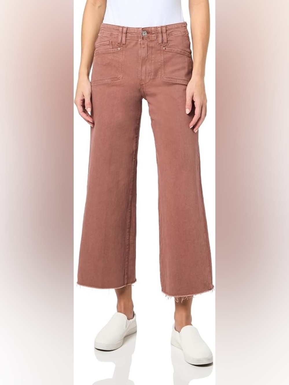 PAIGE Anessa high rise Crop Wide-Leg Jeans in Dusty Rose 26”